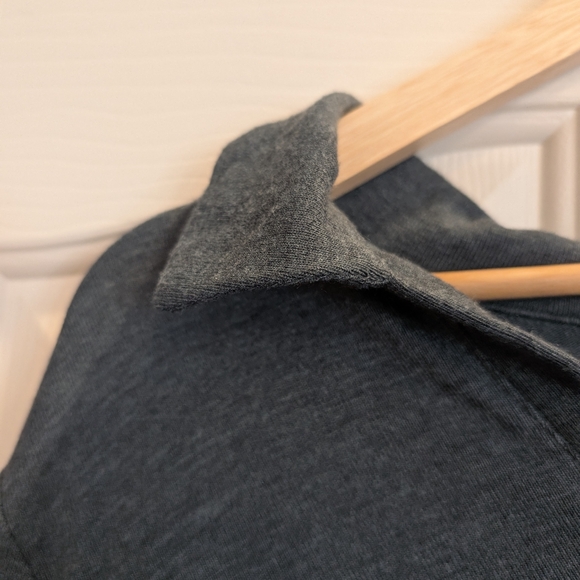 Matty M Charcoal V-Neck Long Sleeve Top - Picture 4 of 4